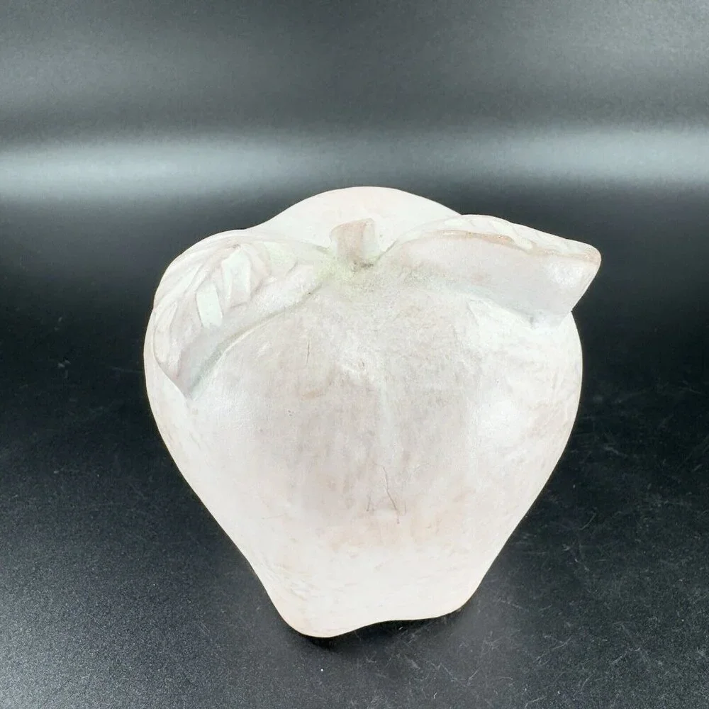 1997 Isabel‎ Bloom Light Pink Apple Pottery Heavy Figurine Paperweight Signed